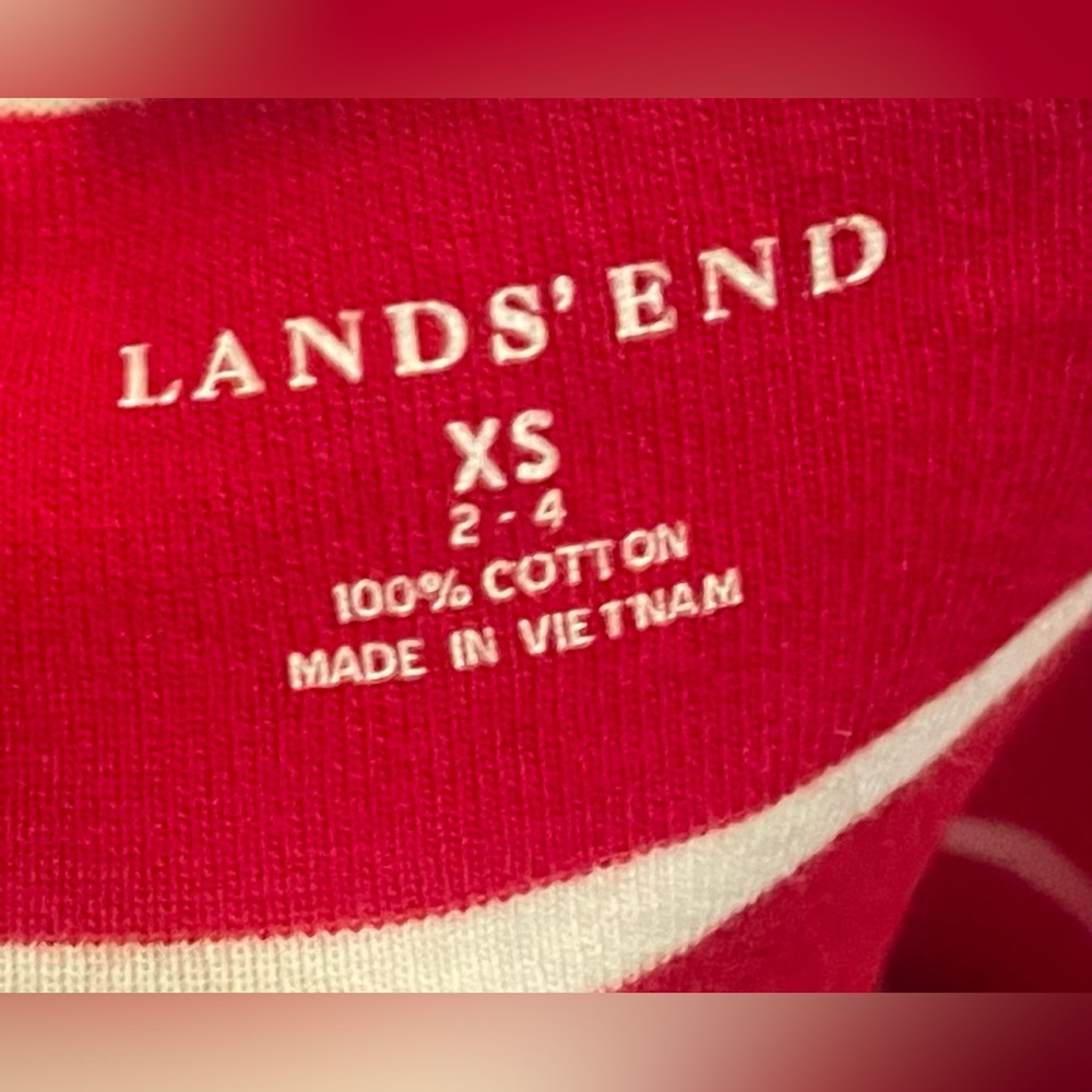 Lands' End- Red and White Striped Long‎ Sleeve Top Size XS - Picture 7 of 7